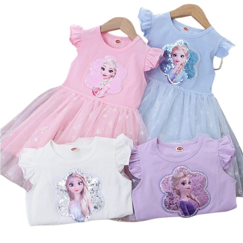 

Frozen New Anime Peripheral Kawaii Cartoon Cute Elsa Princess Dress Princess Dress Creative Yarn Skirt Festival Gift Wholesale