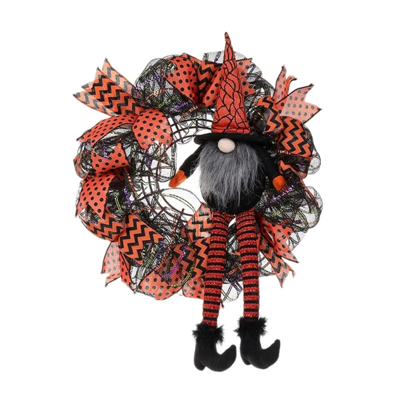 

M5TF Хэллоуин долговечный венок с бантом для внутреннего и наружного использования, аксессуар для вечеринки