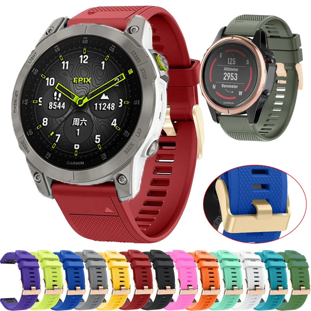 

Ремешок силиконовый для смарт-часов Garmin fenix 7 7S 7X 6 6S 6X Pro, ремешок для Fenix 5X 5 5S Forerunner 935 945 быстросъемный correa