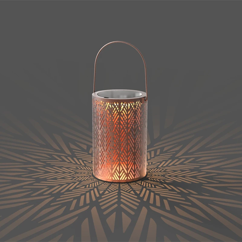 

Solar Led Lantern Waterproof Hollow Wrought Iron Projection Light Led Garden Outdoor Hanging Light Solar Lamp Garland Decoration