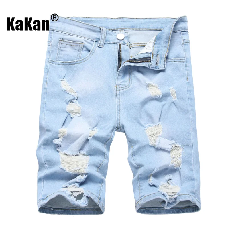 

Kakan - Europe and America's New Summer Quarter Casual Torn Jeans for Men, Trendy Pants with Scraped Beggar Shorts K09-211
