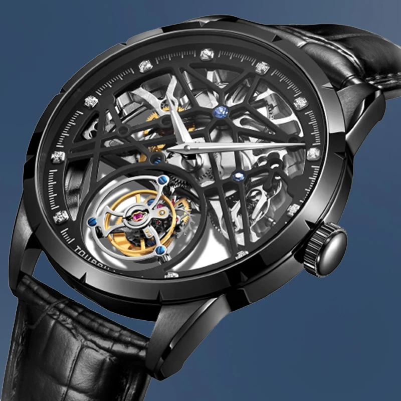 

AESOP Real Tourbillon Skeleton Watch For Men Business Mechanical Watches Mens Luxury Brand 50M Waterproof Sapphire Fashion 2023