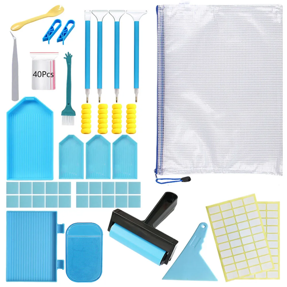 

Diamond Embroidery Tool Bag DIY Diamond Painting Accessories Bag , Drill Pen, Storage Bag, Roller, Glue Set Mosaic Kit Tweezers