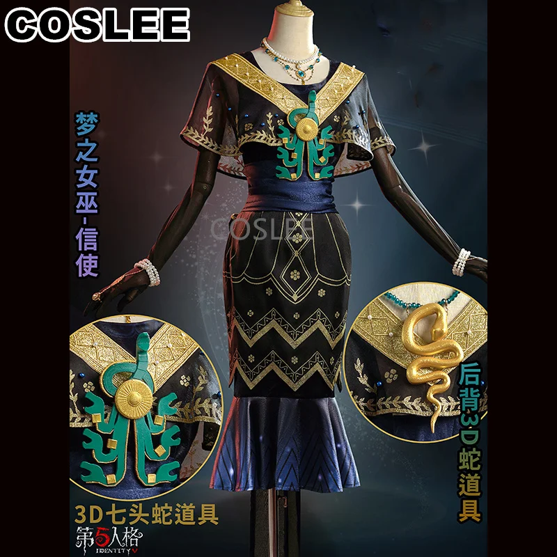 

COSLEE Game Identity V Yidhra Cosplay Costume Messenger Anniversary Celebration Gold Skin Rare Dress Halloween Party Outfit Wome