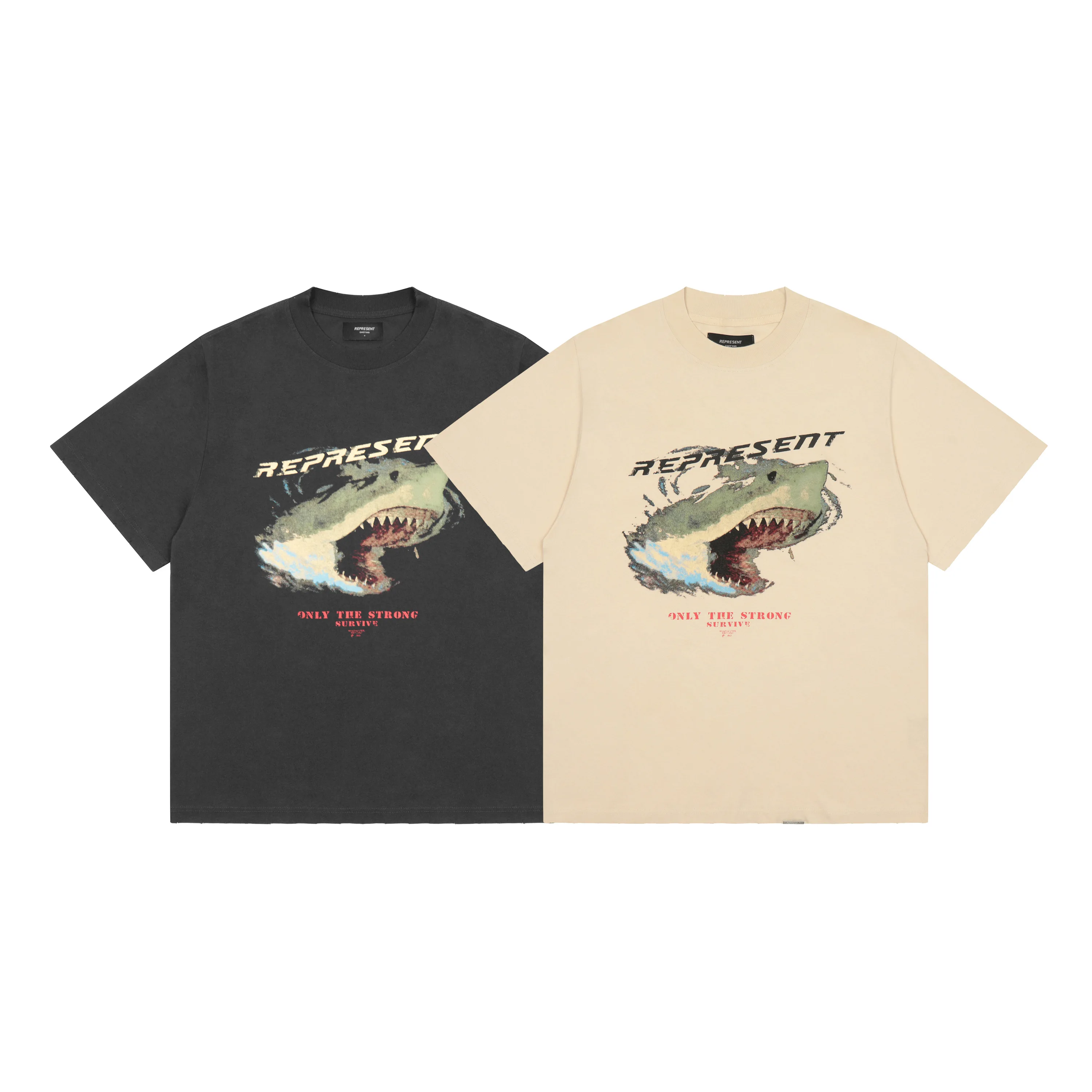 

REPRESENT Destroys Washed And Made Old Loose Tide Brand FOG High Street Men's And Women's Short-sleeved T-shirts