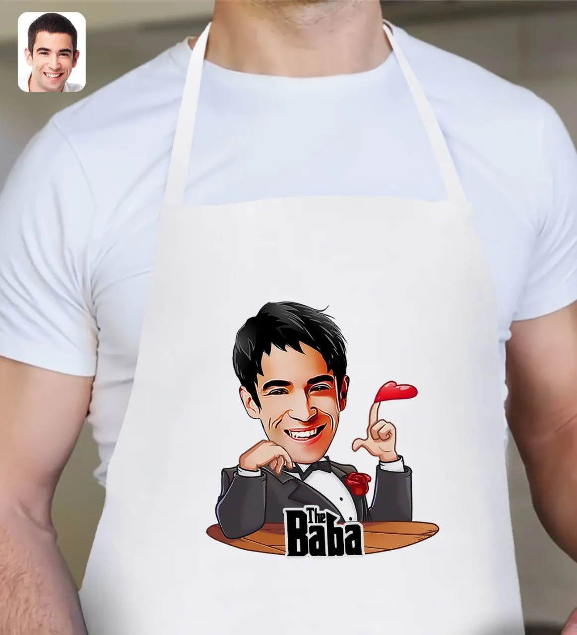 

Personalized Custom Godfather Godfather Caricature Of White Kitchen Önlüğü-6