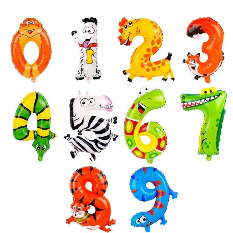

1pc Animal Number Foil Balloons Jungle Safari Party Balloons Jungle Party Decorations Birthday Party Decor for Kids Birthday