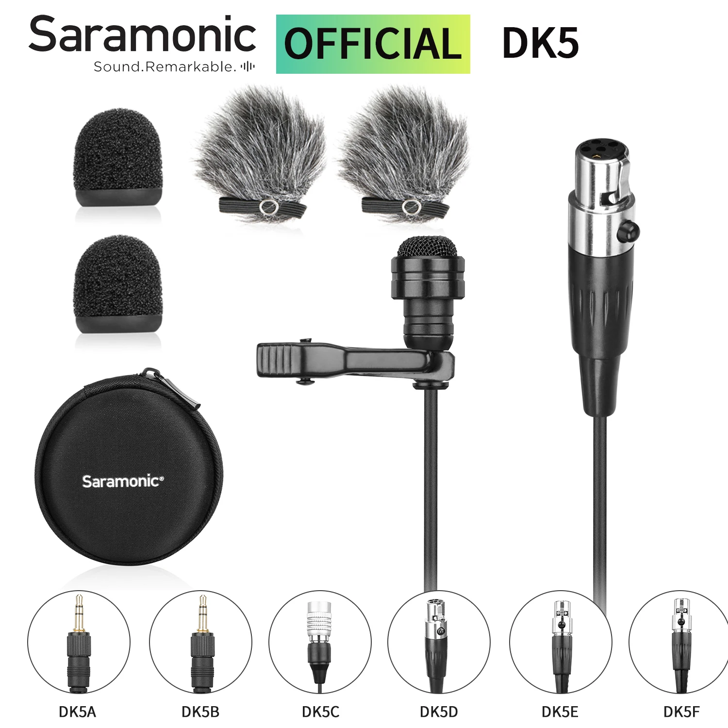 

Saramonic DK5 Seires Omnidirectional Lavalier Microphone Clip-on Microphone for Narrative Filmmaking Fitness News Gathering