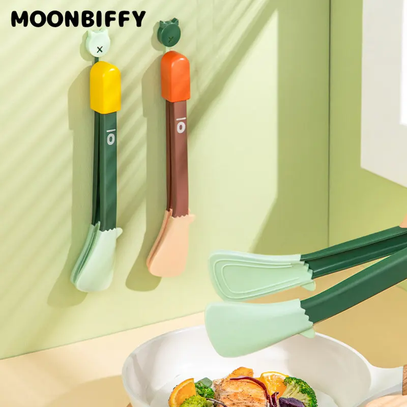 

Portable Kitchen Cooking Tongs Barbecue Steak Silicone Non-stick Tweezers Baking Supplies Spaghetti Clips Utensils Food Forceps