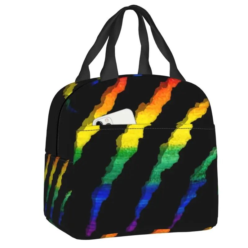 ЛГБТ рваная и измельченная изолированная сумка для ланча женщин многоразовая GLBT