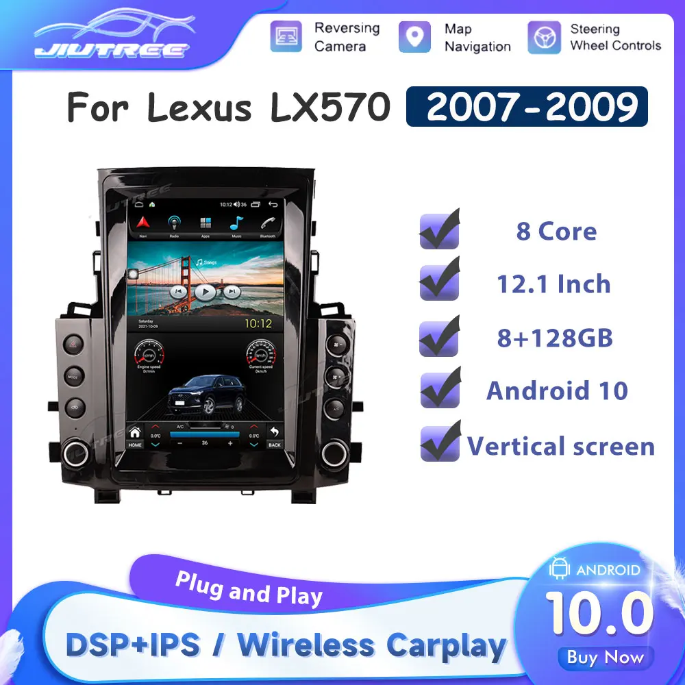 

Автомобильный GPS-навигатор, 8 + 128 ГГц, 12,1 дюймов, Android, автомобильное стерео радио для Lexus LX570 2007- 2009, головное устройство, мультимедийный плеер, ...
