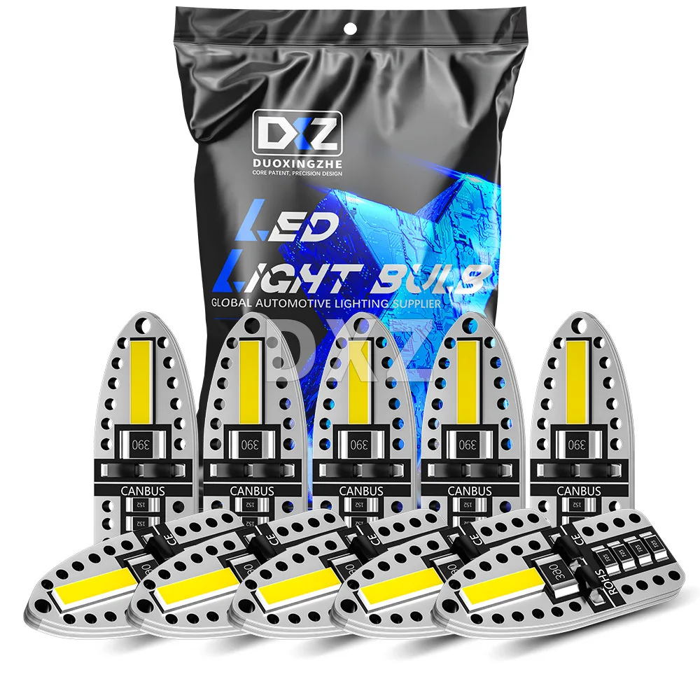 

10PCS car light T10 Clearance Light 7020 2SMD reading light car led license plate light w5w 6500k Car Interior Dome Map Lamp