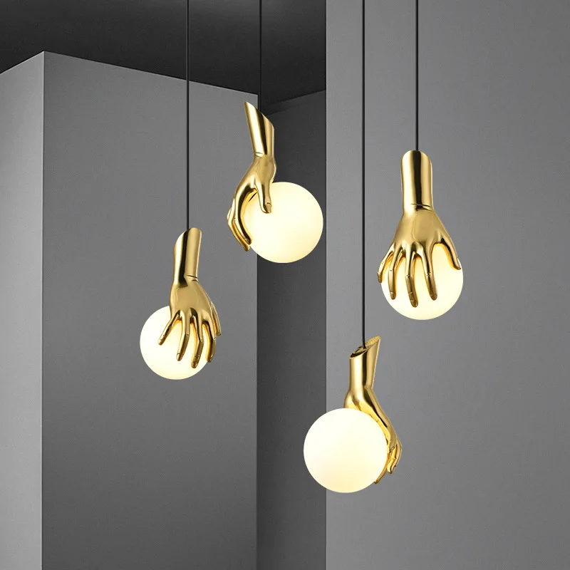 

LED Glass Copper Hand Pendant Lights Modern Bedroom Living Room Chandelier Restaurant Hanging Lamp Dining Room Indoor Lighting