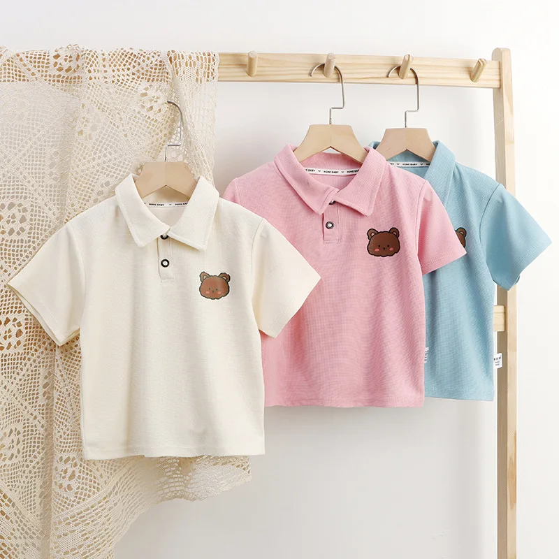 

Summer Solid Color Cotton Polo T-shirts for Baby Boys Girls Infant Toddler Short Sleeve Shirts Kids T-shirts Children Clothes
