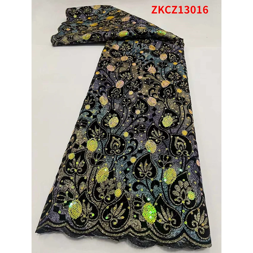 Удобная африканская сетчатая кружевная ткань с блестками 5 ярдов большая акция