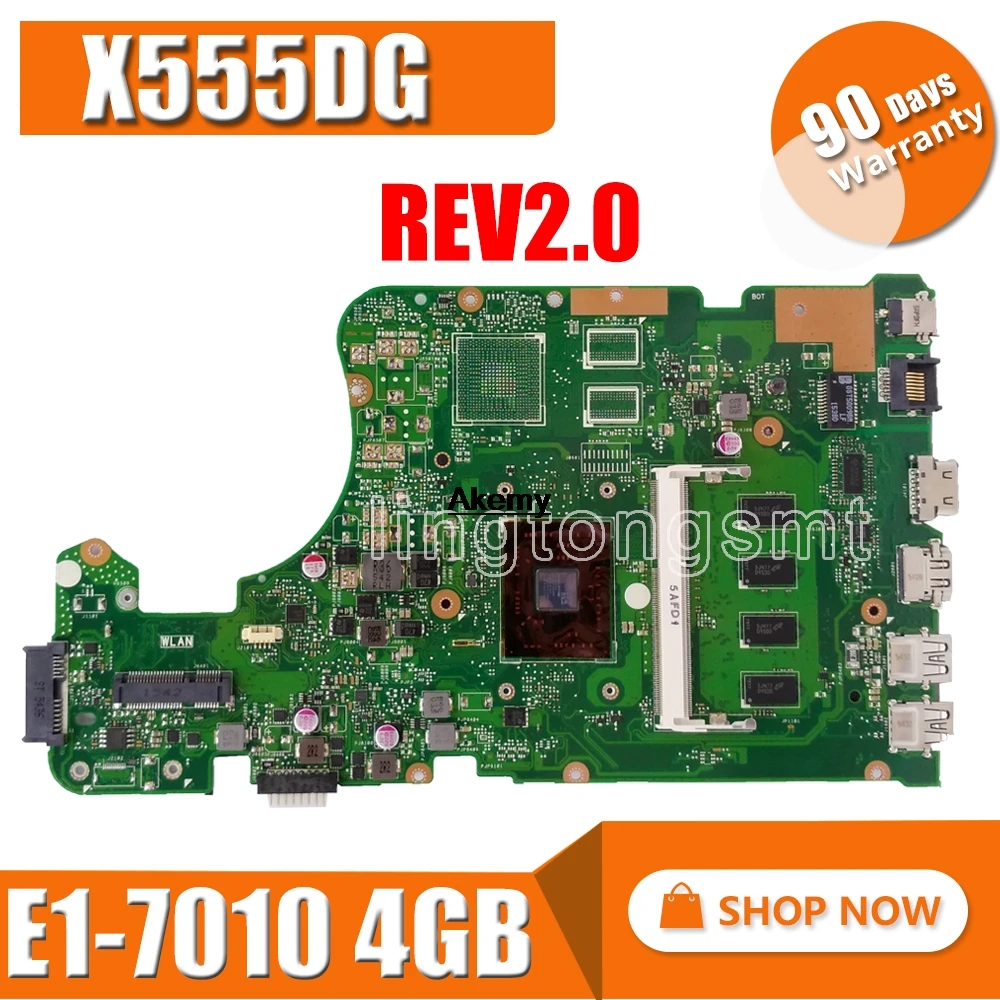 

SAMXINNO X555DG REV2.0 motherboard For Asus X555YI X555YA X555Y X555D A555D laptop motherboard E1-7010 4GB GM Test work 100%