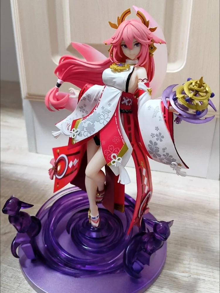 

24cm Game Genshin Impact Yae Miko Anime Figure Sexy Girl Model Dolls Action Figures Collectible Decoration Adult Kids Toys Gifts