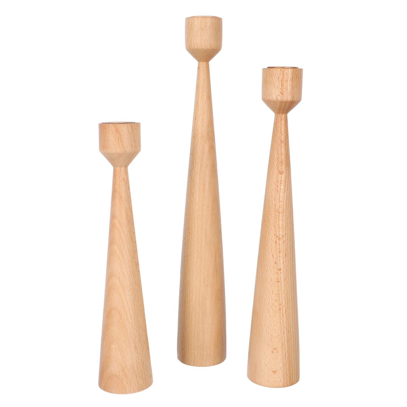 

3pcs Rustic Style Candlestick Creative Candleholder Home Wooden Craft Candle Holder