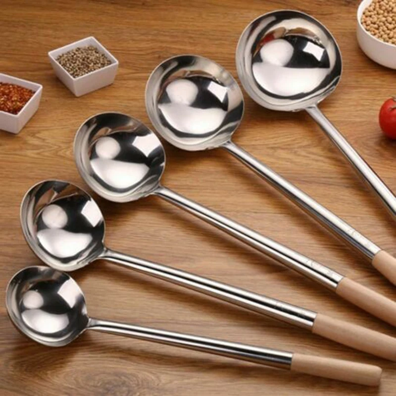 

Long Handle Soup Ladle Cooking Utensils Ladle Spoon Wok Soup Spoon Kitchen Tool