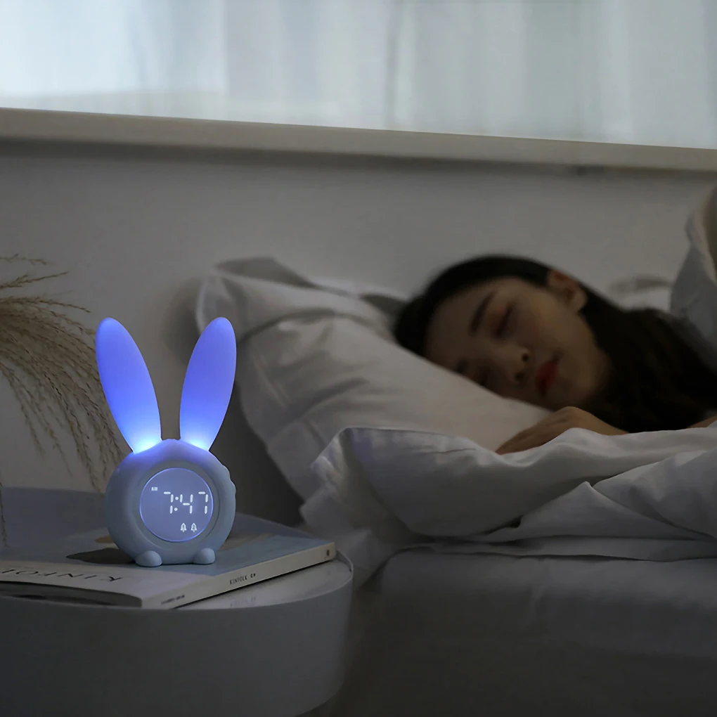 

Rabbit Sound Induction Timer Alarm Clock Creative LED Digital Alarm Clock Induction Small Alarm Clock USB Clock With Night Light