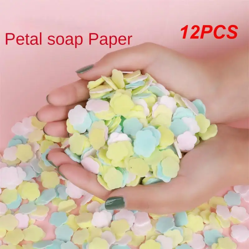 

12 шт., одноразовые бумажные листы для мыла в форме цветов
