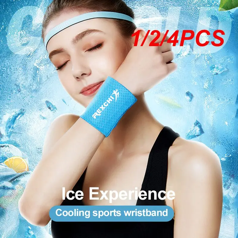 

1/2/4PCS Sport Sweatband For Gym Yoga Volleyball Hand Sweat Band Wrist Brace Support Breathable Ice Cooling Tennis Wristband