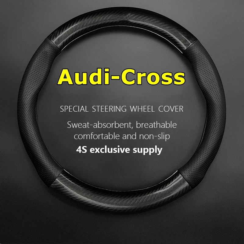 

No Smell Thin For Audi Cross Steering Wheel Cover Genuine Leather Carbon Fiber Quattro 2008 2009 2010