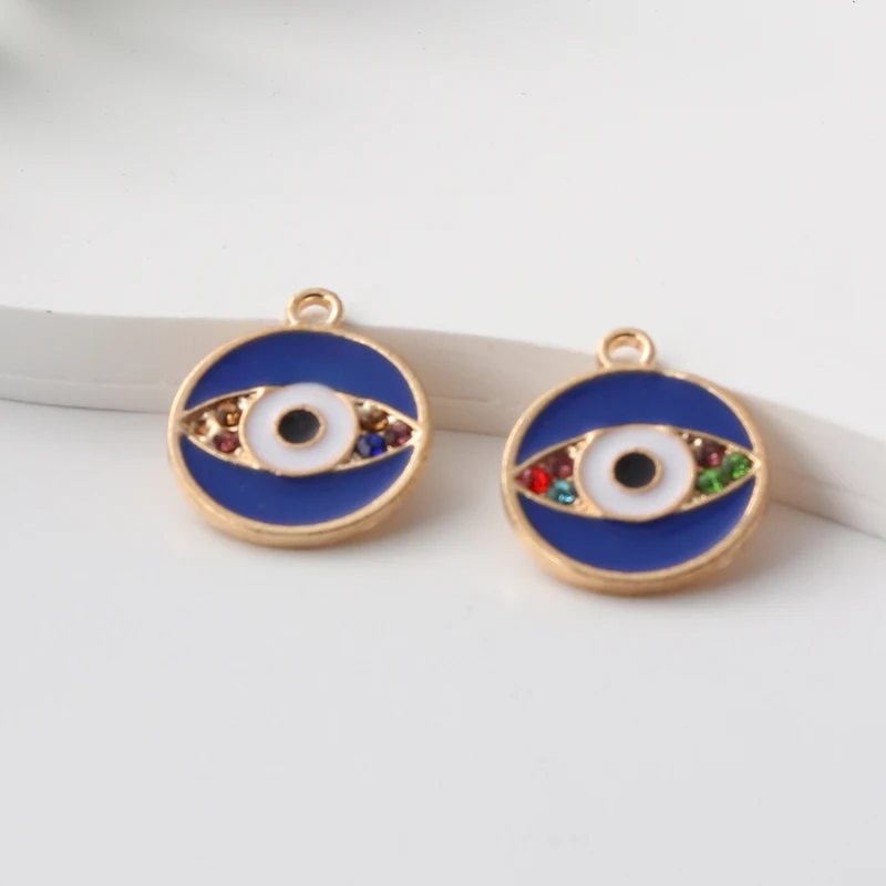 

10 шт., эмалированные Подвески в виде синих глаз