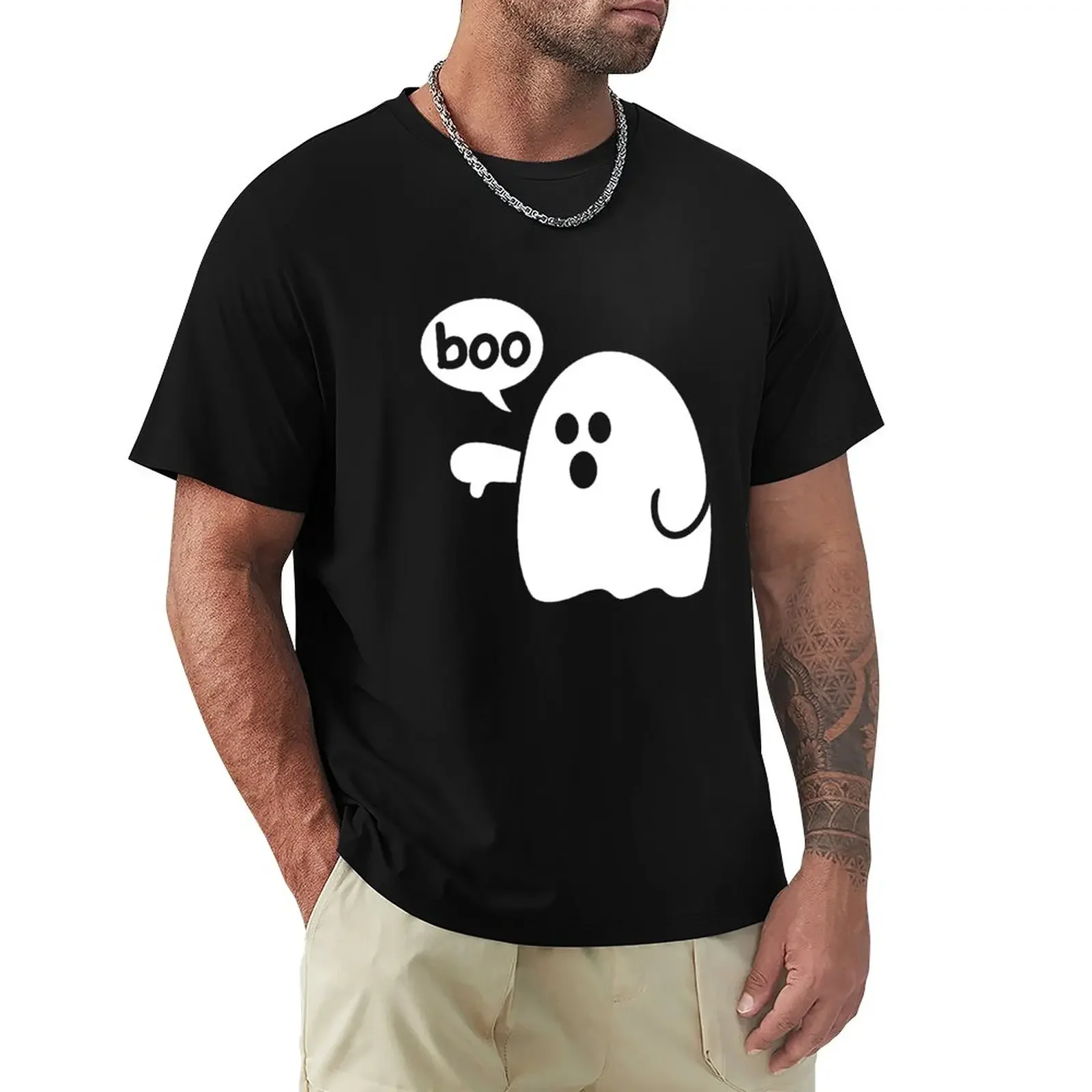 Привидение неодобрения футболка Симпатичные топы футболки funnys мужская одежда