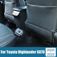 for toyota highlander xu70 kluger 2020 2021 2022 leather car seat back armrest box protect cover children baby kick proof mats