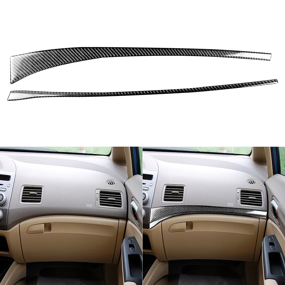 Car Passenger Seat Dashboard Decoration Strips Trim Styling Stickers for Honda Civic 8th Gen 2006-2011 Accessories