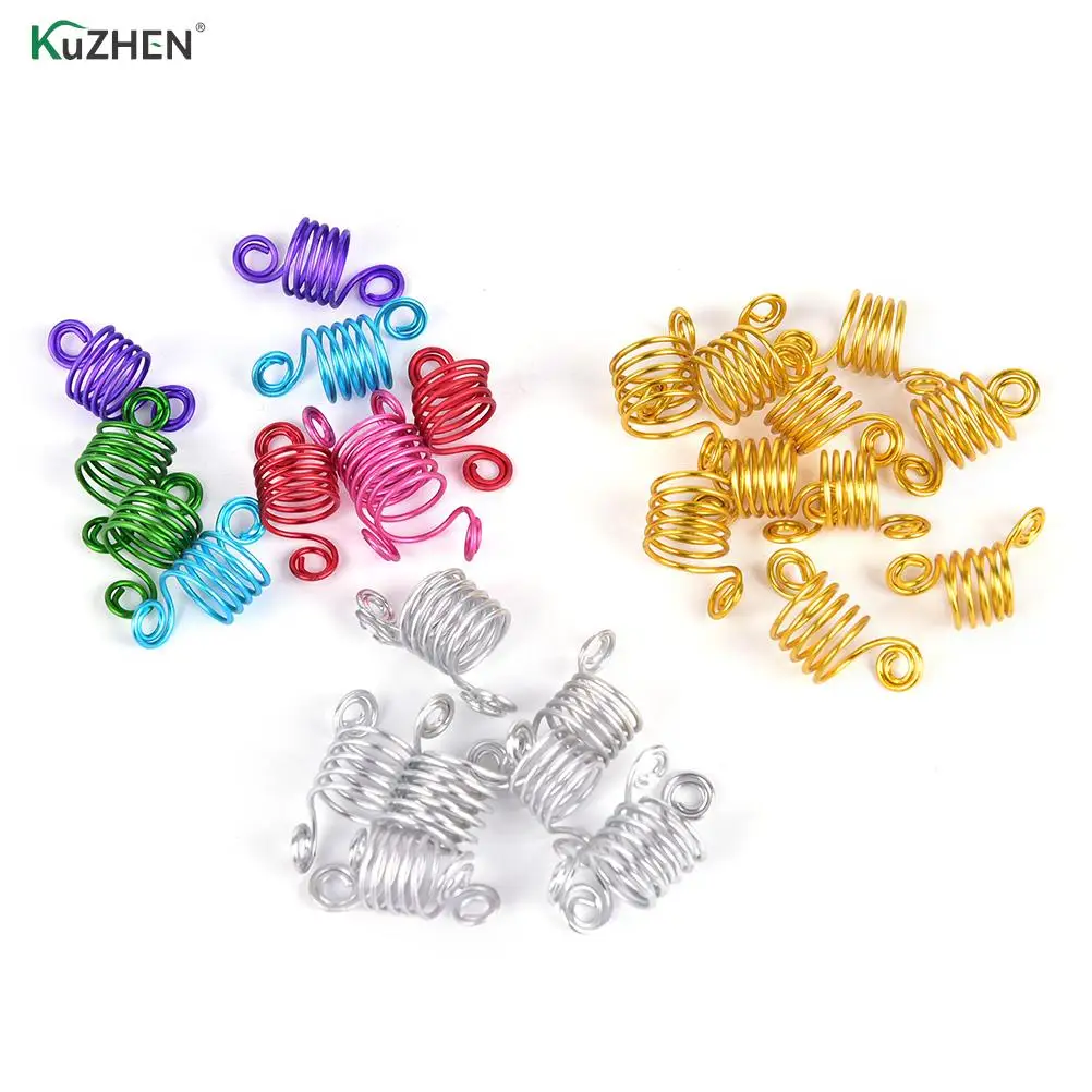 

10 шт. аксессуары для наращивания волос, коса для волос, дреды, бусины, манжеты, зажимы, коса, спираль для косы