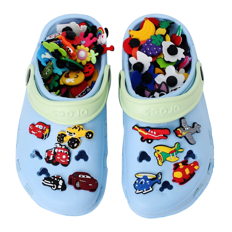 Wholesa 770PCS Cartoon PVC Shoe Charms Accessories Animals Medical Crystal Flower Food Ornaments Zodiac Decorations Kids Gift