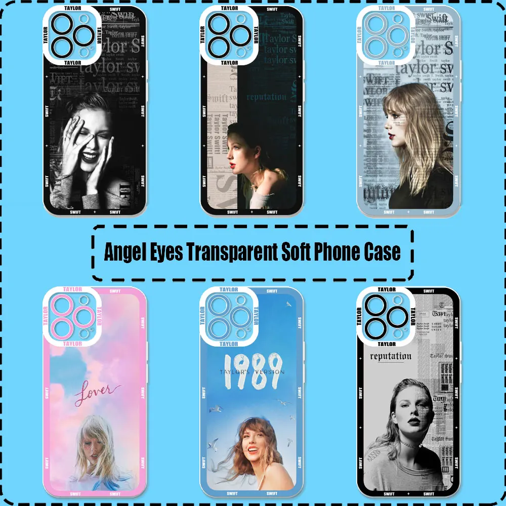 Горячий чехол T-Taylor Singer S-Swift для Samsung Galaxy S25Ultra S24 S23 S21 S20 Fe S10 Plus S25 Ultra Cqoues прозрачный
