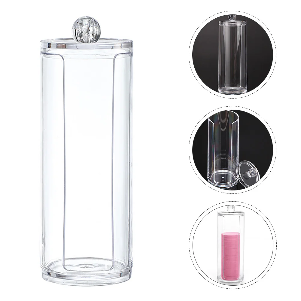 

Cotton Box Rounds Holder Pad Storage Dispenser Stand with Groove Plastic Mouthwash Cup Disposable Swab