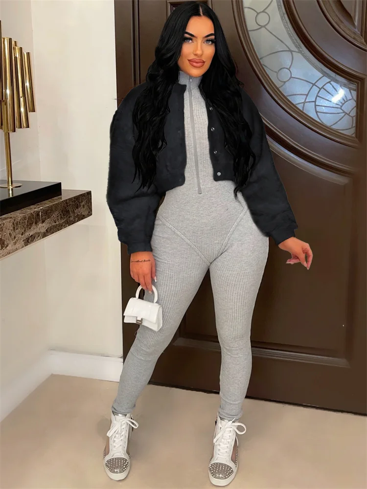 JRRY Casual Women Faux Fur Coats Buttons Furry Jackets Long Sleeve Open Stitch Fluffy Jacket High Street Outdoor Wear