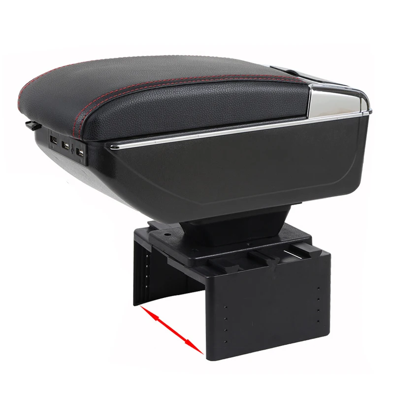 

Universal Armrest Car Arm Rest Center Console Storage Box central Universal armrest box modification Retrofit parts with USB LED