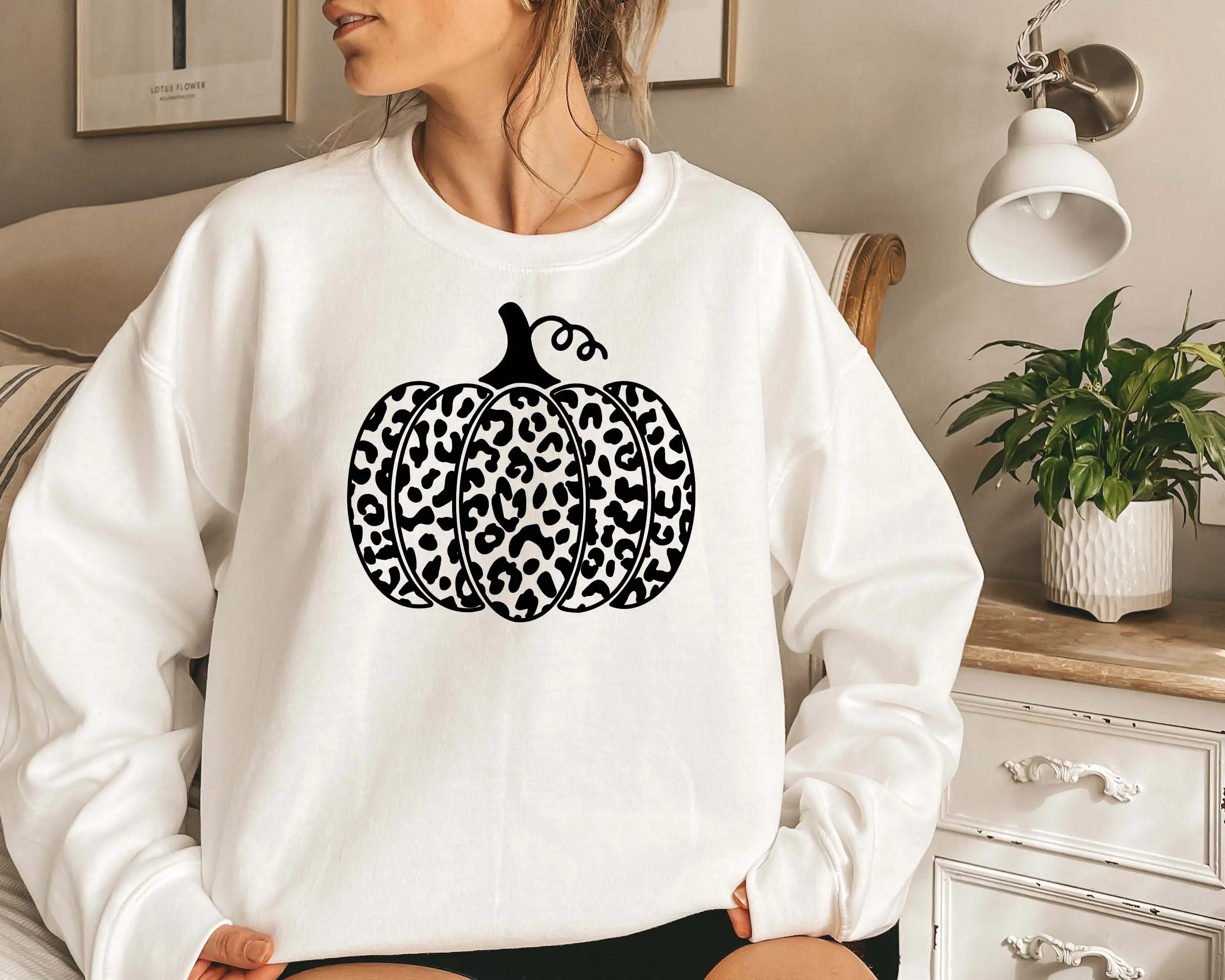 

Halloween Pumpkin Print Loose Long Sleeve Sweatshirt
