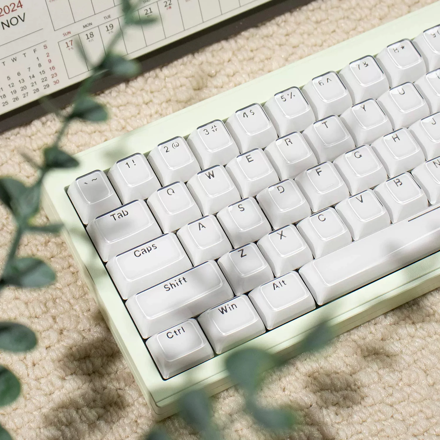 136-клавишные колпачки для клавиш ASA Profile Pink Elegant Jello Crystal Clear PC, колпачки для клавиш из АБС-пластика с двойным выстрелом и боковым принтом для переключателей MX, клавиатуры (art.: 3920d2acfdaff) - 3920d2acfdaff