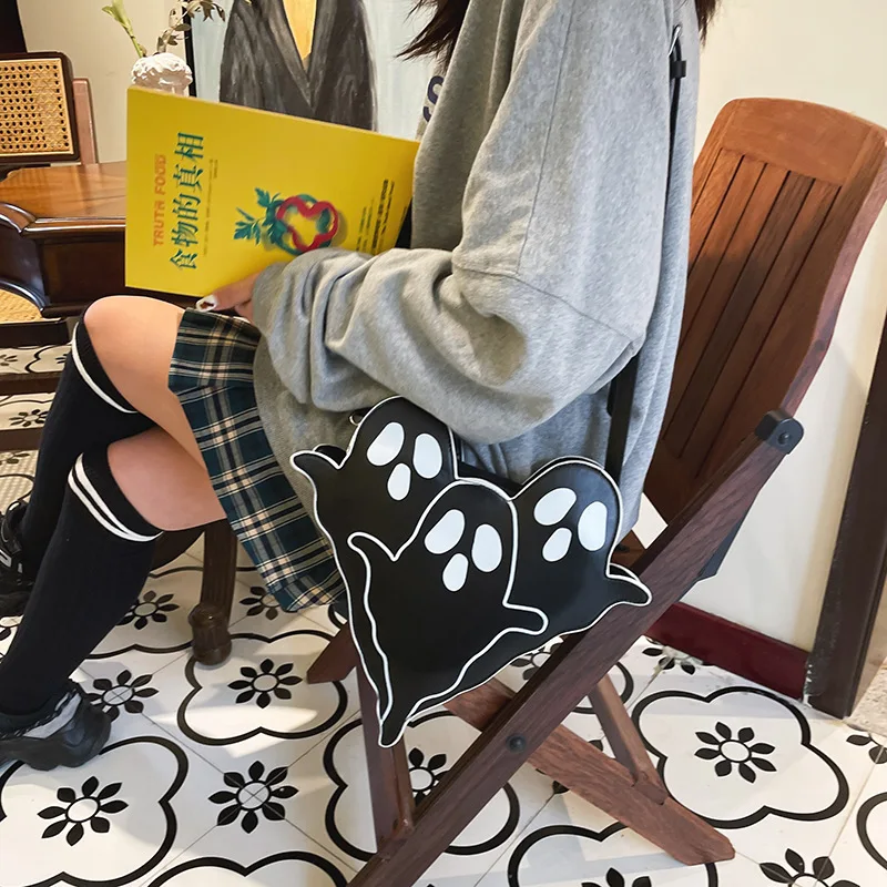 Fun Ghost Style Shoulder Bag for Women Cartoon Design Purses and Handbags Fashion Female Crossbody Bag Clutch Novelty Handbag