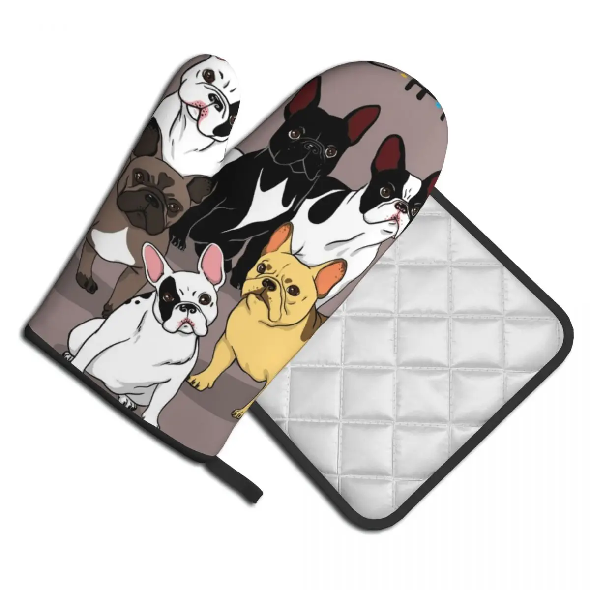 

Кухонные перчатки с французским бульдогом для друзей устойчивые к жаре рукавицы для микроволновой печи держатель для кастрюли набор рукав...