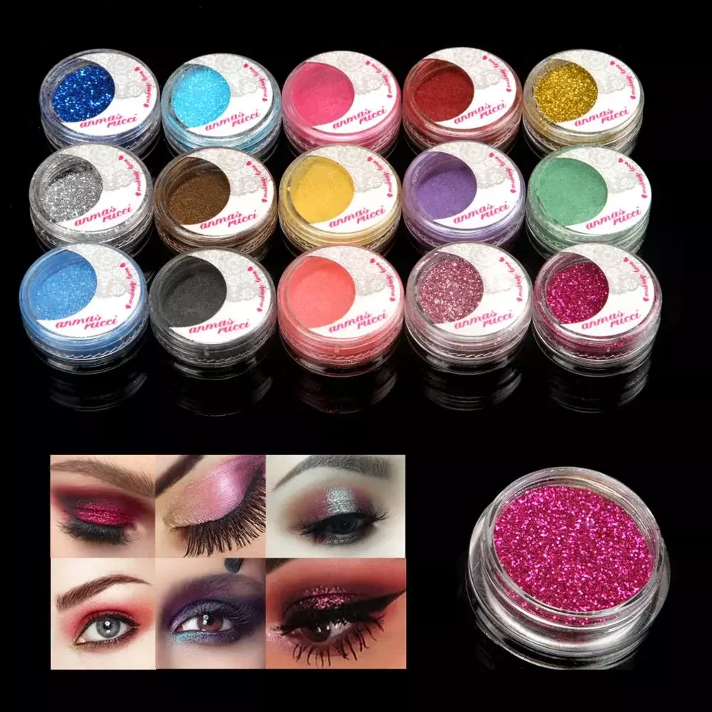 

NEW 15 Multi Color Shimmer Pearl Loose Eyeshadow Powder Dust Eye Shadow Make-up Sets