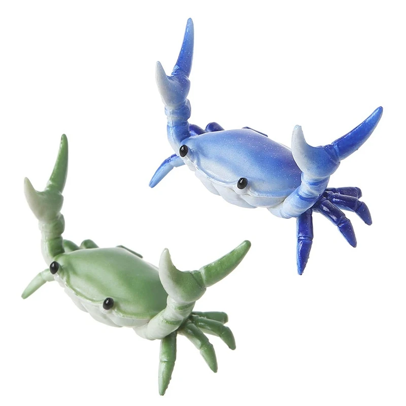 

2Set New Creative Cute Crab Pen Holder Weightlifting Crabs Penholder Bracket Storage Rack Gift Stationery Green & Blue
