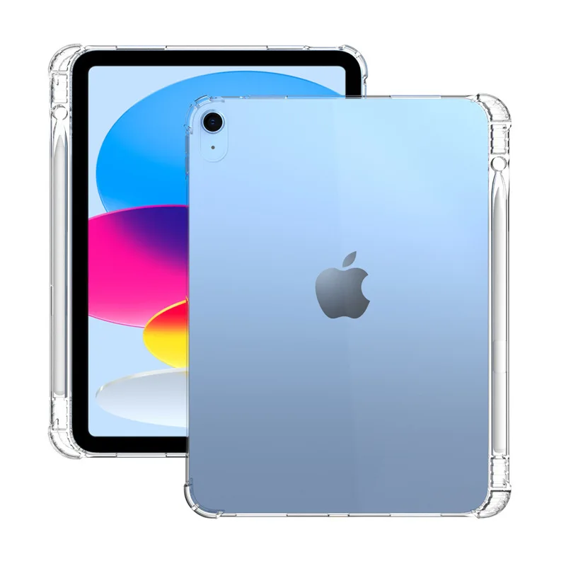 Solt Case For Ipad Pro 12.9 11 10 9 8 7 6 Air Mini 5 4 3 2 1 Tablet Cover Clear Soft Air-bag Corner Shockproof Pen Holder
