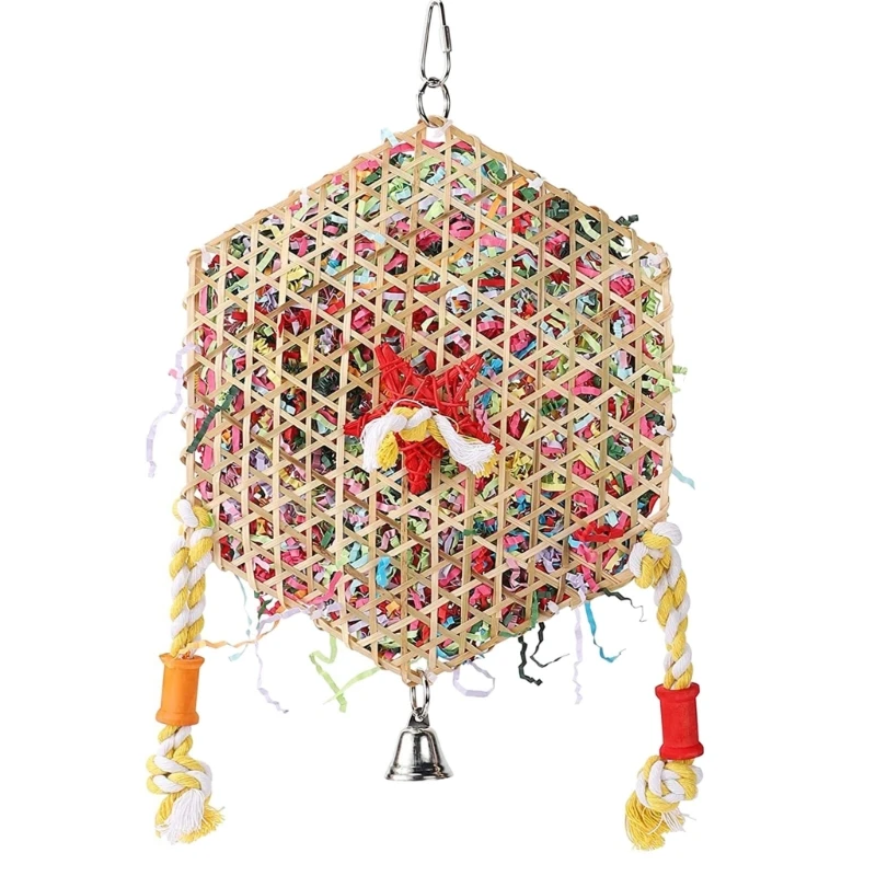 

Bird Toy Tearing Chewing Toy for Teeth Rattan Shredded Paper Cage Hanging Toy Drop shipping