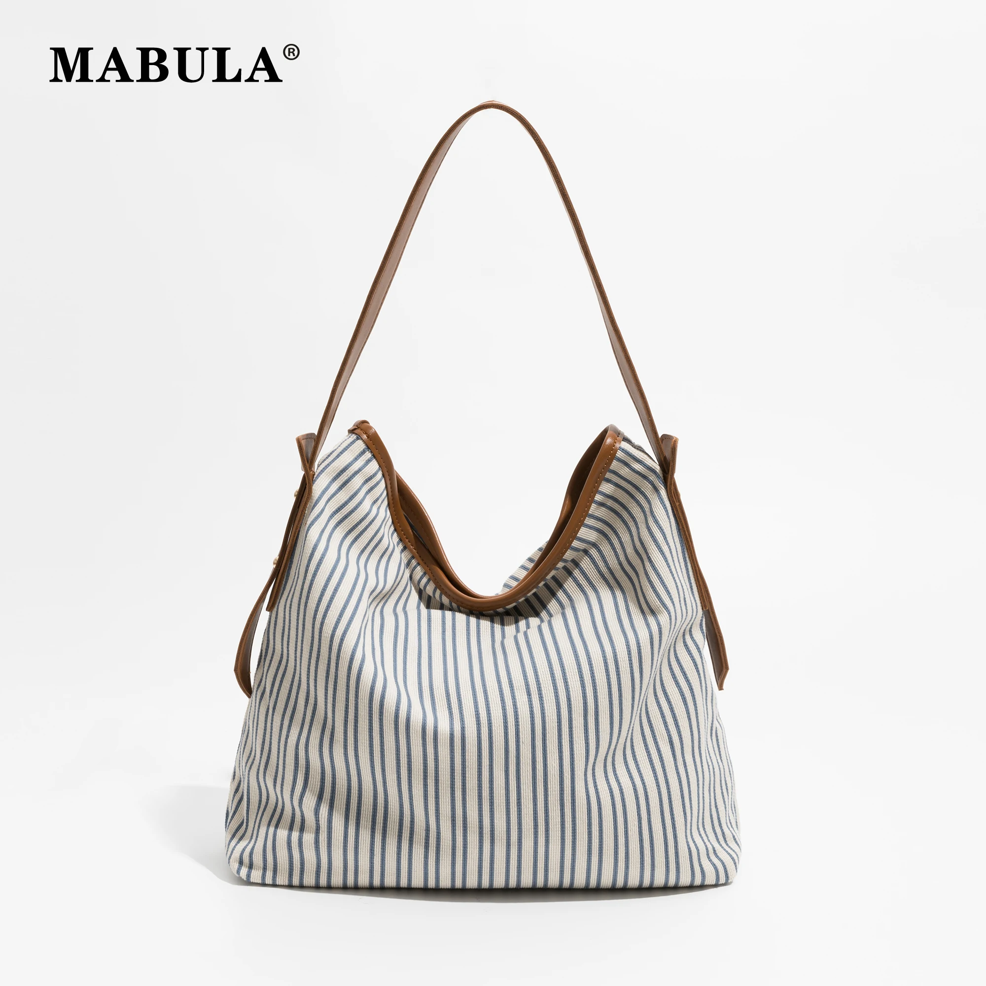 

MABULA Простой дизайн Женская сумка, холст, большая сумка, модная, полосатая женская сумка, сумка высокого качества