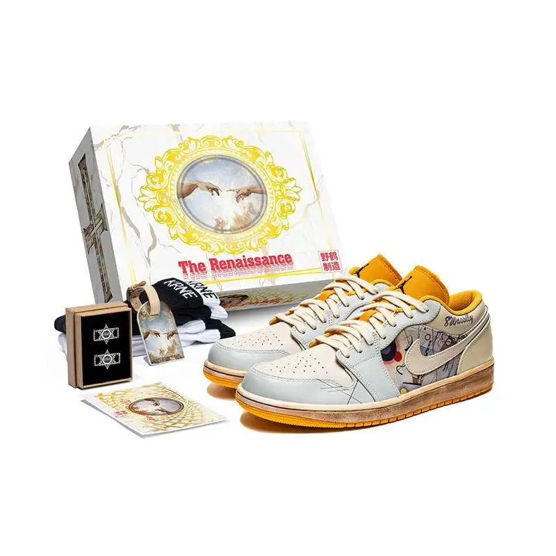 【Настроить】Винтажные баскетбольные кроссовки Jordan Air 1 мужские 553558 -701