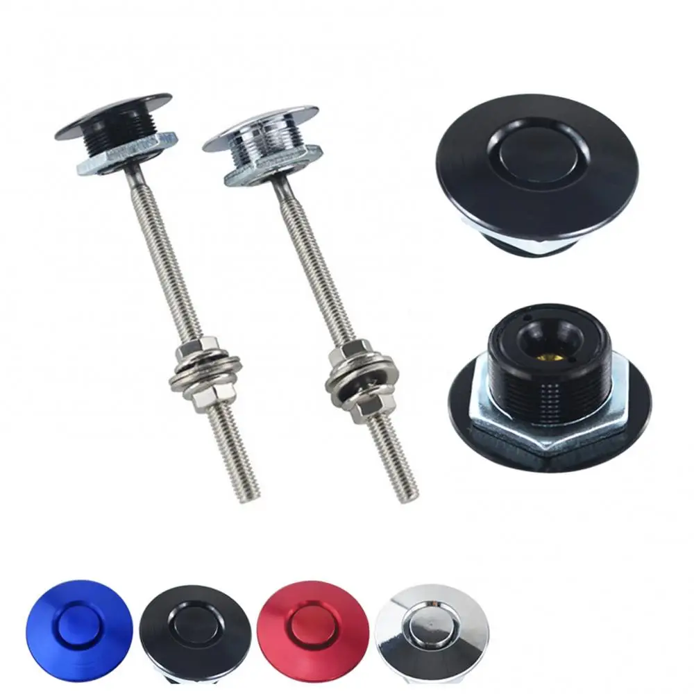 

Universal 32mm Push Button Billet Hood Pin Lock Durable Easy To Install Car Accessories Clip Kit Engine Bonnet Latches Set