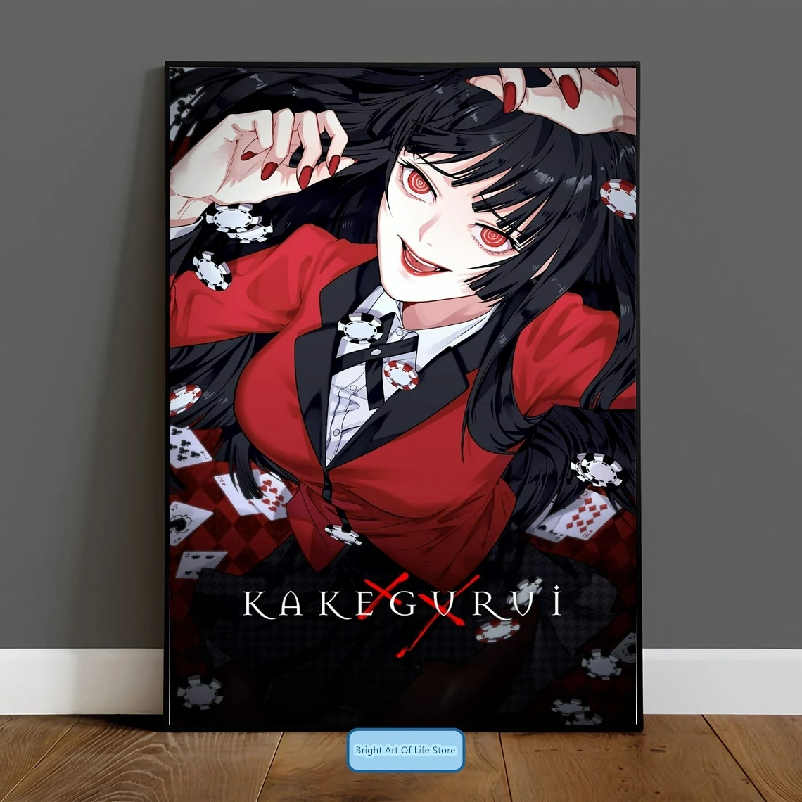 

Аниме постер Kakegurui из японского аниме, арт-Обложка для ТВ-сериала, Постер для фильмов, настенная живопись, домашний декор (без рамки)