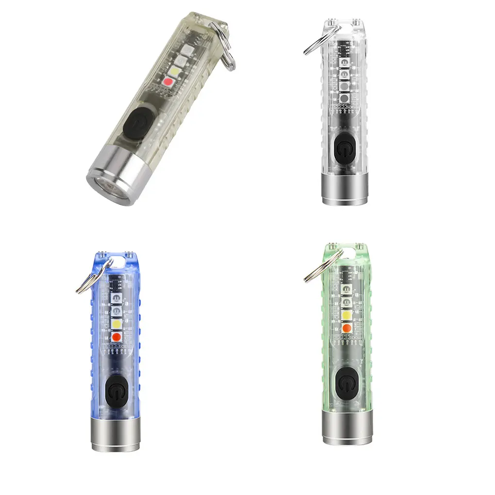 

USB Перезаряжаемый фонарик, портативный фонарик с брелоком, яркий регулируемый уличный фонарь светильник инструмент для походов и пешего ту...